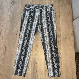 Tinseltown Black and White Snakeskin Pants
